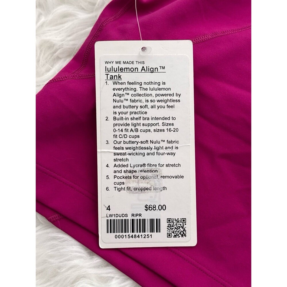 Lululemon Align Tank Top Raspberry Rave Size 6 - Picture 7 of 7
